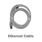 Coiled Ethernet cable on a white background with 'Ethernet Cable' text below.