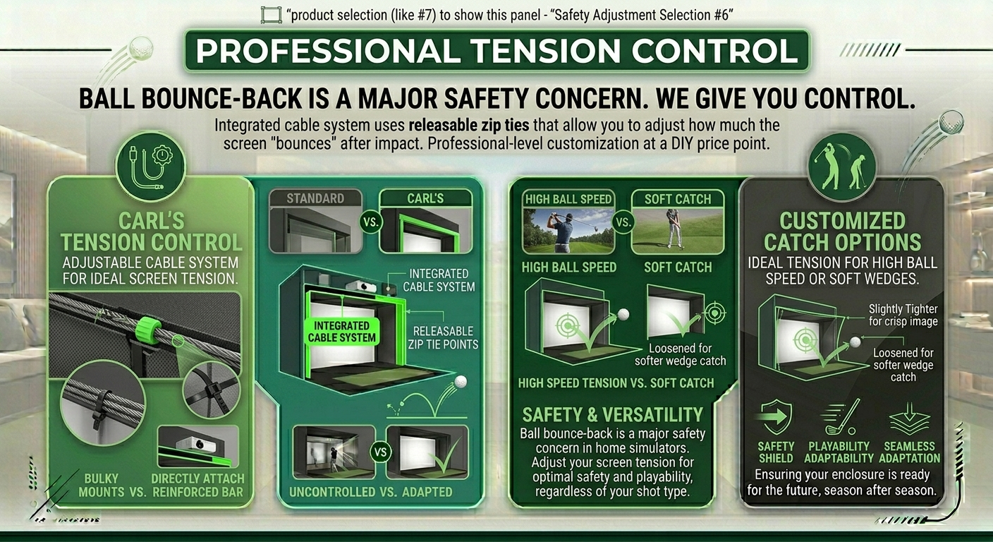 Advertisement for professional tension control system with text and graphics on a white background