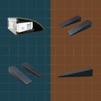 Set of black ramps on a grid background
