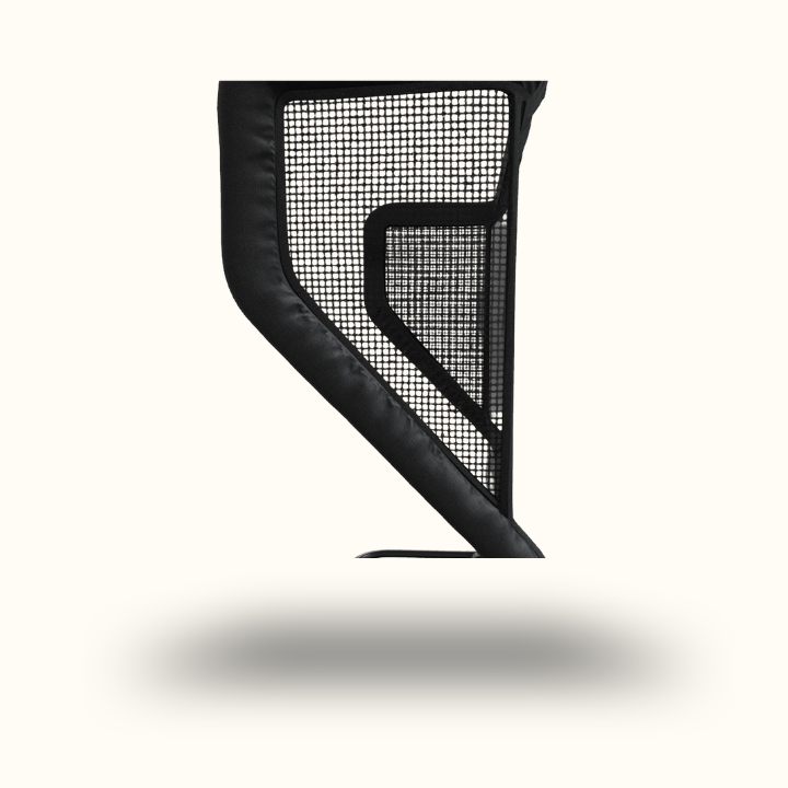 Black mesh grille on a white background
