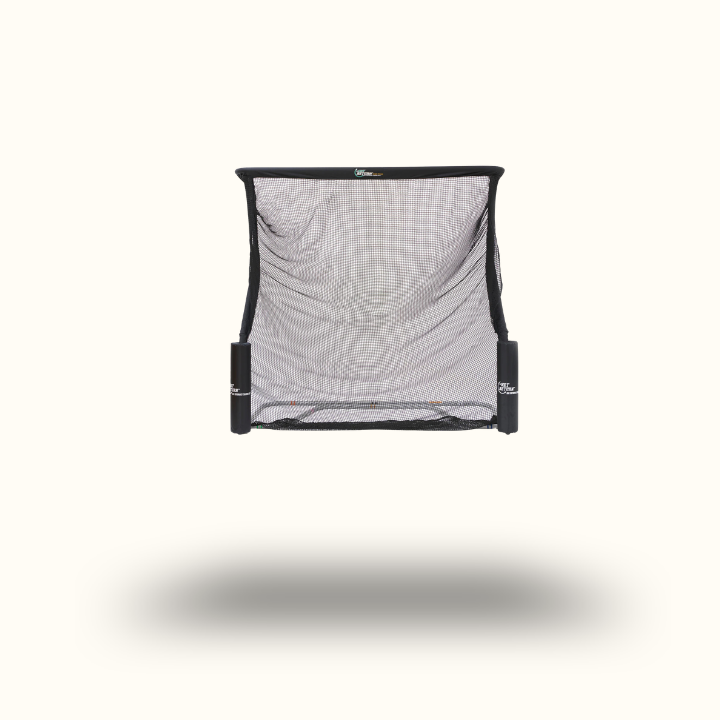 Black mesh car organizer on a white background