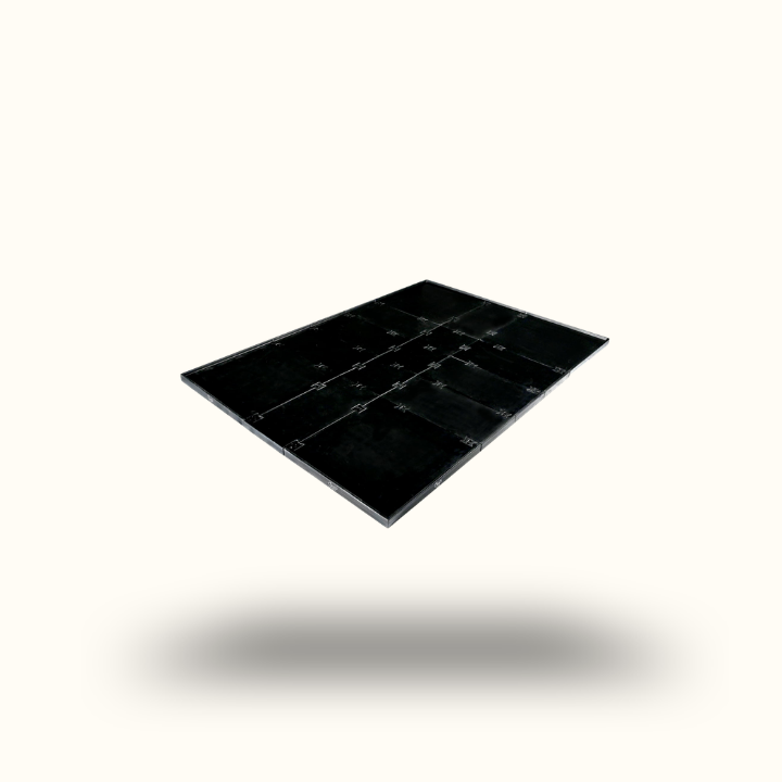 Black solar panel on a white background