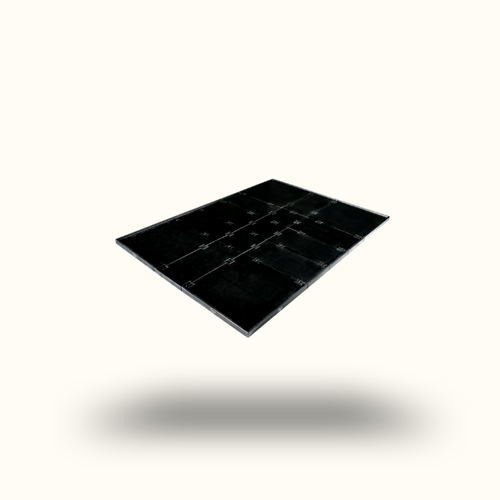 Black solar panel on a white background