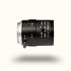 Camera lens with technical specifications on a white background