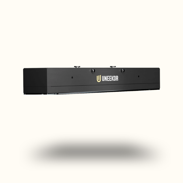 Black rectangular device with 'Uneekor' branding on a white background