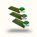 Three green foam pads with 'Gel Touch', 'Foam Flex', and 'Standard' labels on a white background.