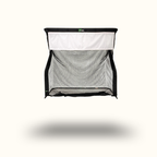 Golf practice net on a white background