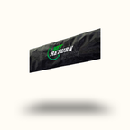 Black protective cover with green and white text on a white background