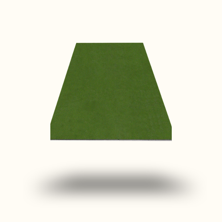 Green rectangular mat on a white background