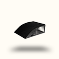 Black plastic ramp on a white background