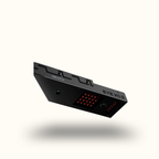 Black electronic device with 'EYE X02' branding on a white background