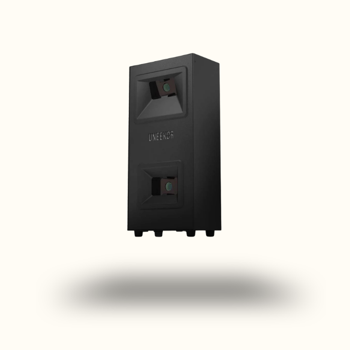 Black electronic device with 'UNEEKOR' branding on a white background