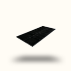 Black rectangular object on a white background