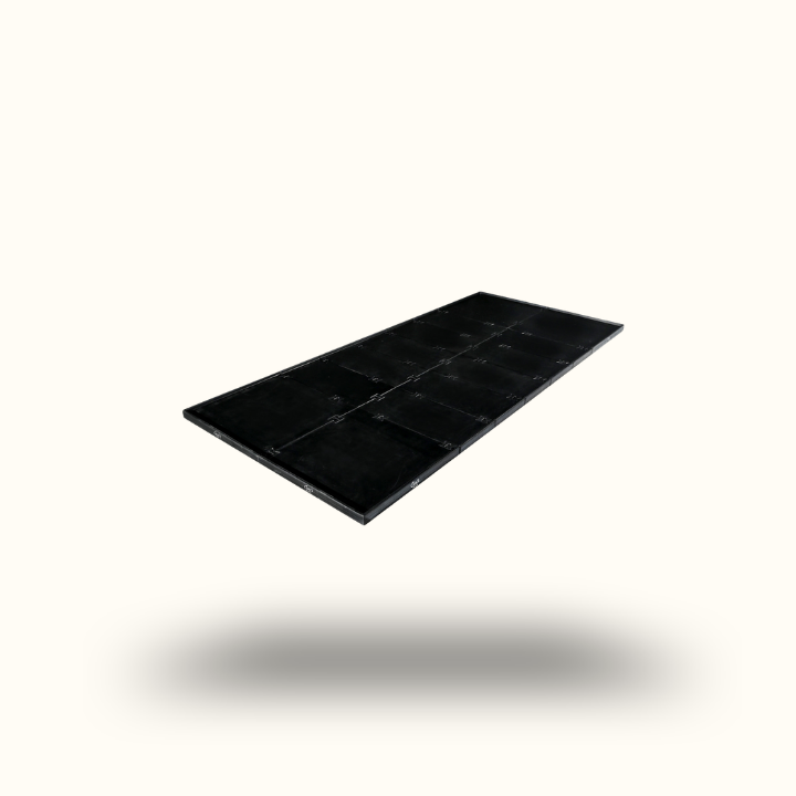 Black rectangular object on a white background