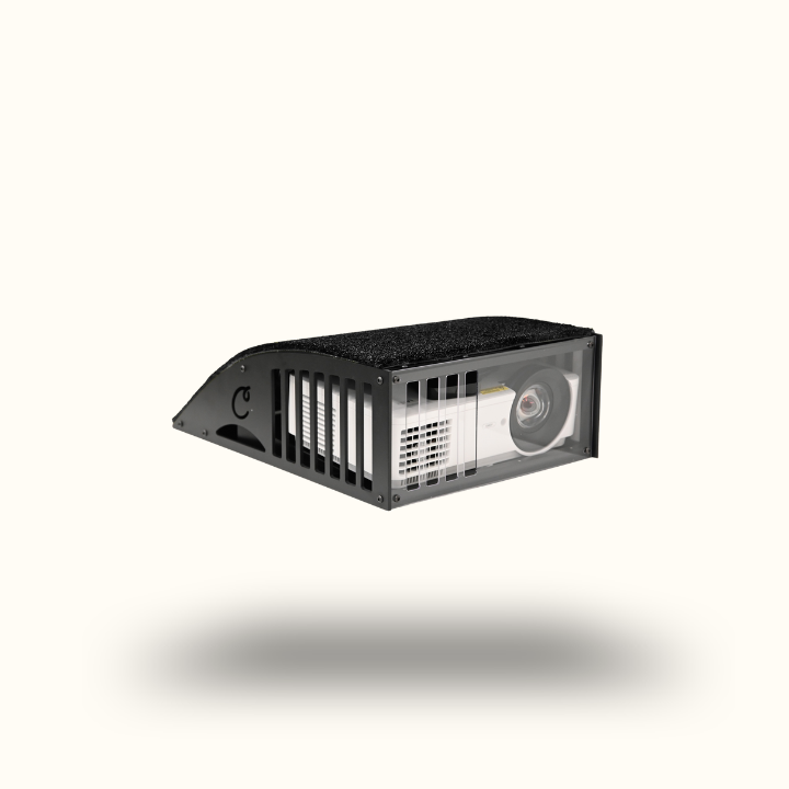 Black rectangular light fixture on a white background