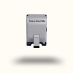 Metallic device with 'Full Swing' branding on a white background