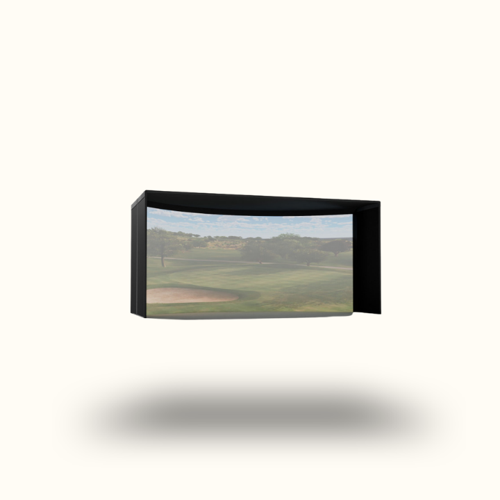 Rectangular black-framed picture on a white background
