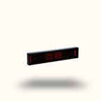 Rectangular LED sign with red digital display on a white background