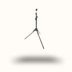 Black tripod stand on a white background