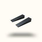 Two black rectangular blocks on a white background