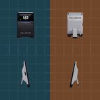 Two electronic devices labeled 'Full Swing' on a grid background