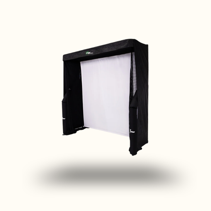 Black rectangular light modifier with white interior on a white background