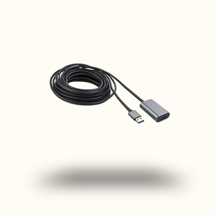 USB extension cable with connectors on a white background