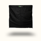 Black cover with a brand logo on a white background