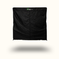 Black cover with a brand logo on a white background