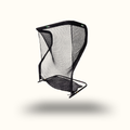 Black sports training net on a white background