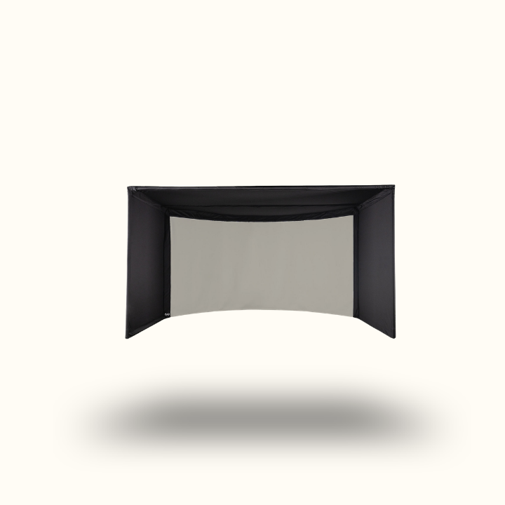 Black headboard with mesh design on a white background
