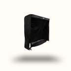 Black outdoor furniture cover on a white background