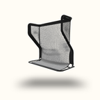 Black mesh chair on a white background
