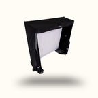 Black photography studio light modifier on a white background