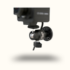 Close-up of a camera mount with a white background