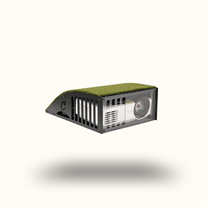 Ventilation system with grass on top on a white background