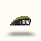 Green pet bed with black frame on a white background