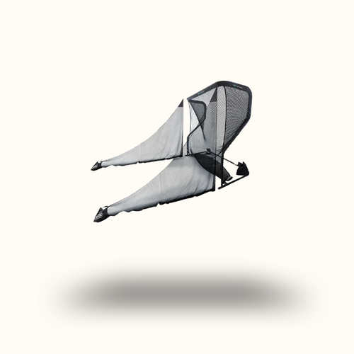 Black and gray insect netting on a white background