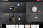 Golf ball launch angle and spin analysis software interface